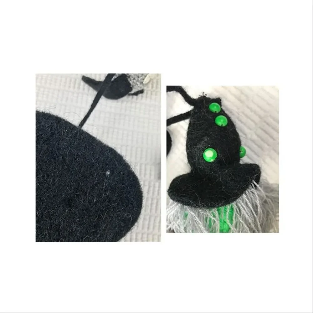Halloween Crochet Knit Garlands (2) Witch Bat Vampire Yarn Felt ~ 7' Need TLC